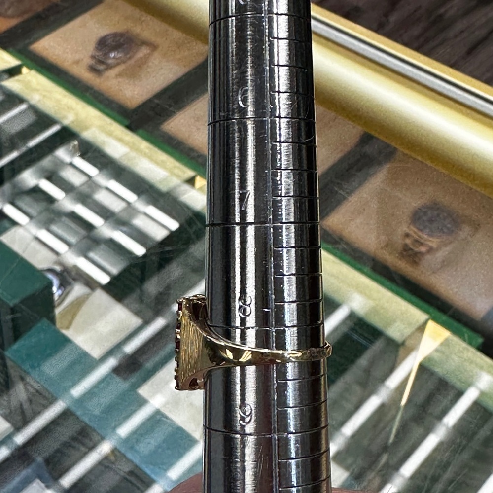 14k Yellow Gold Ruby Ring Size 8 - image 7